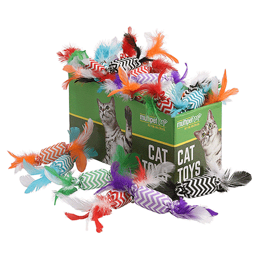 MULTIPET Candy Crackle w/Feathers Cat Toys