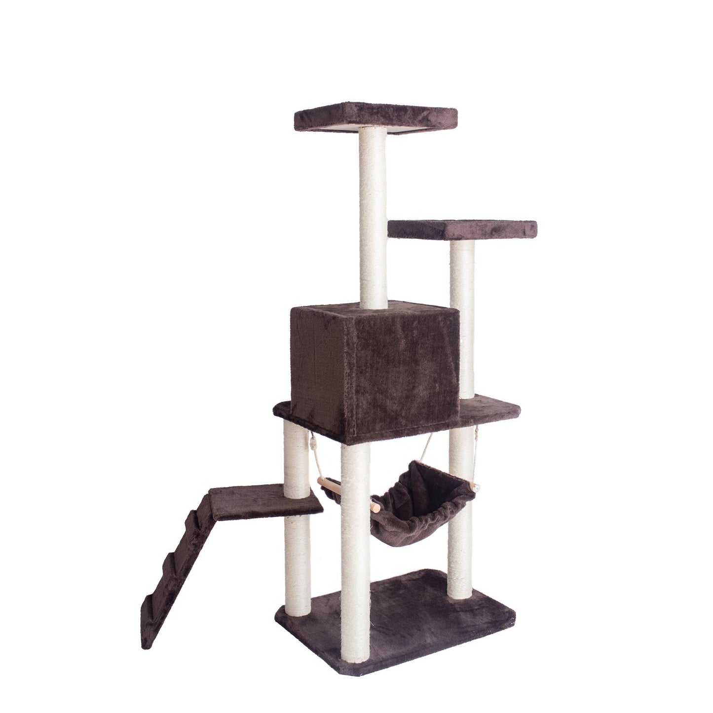 GleePet 57-Inch Cat Tree Real Wood Climber With Four Levels