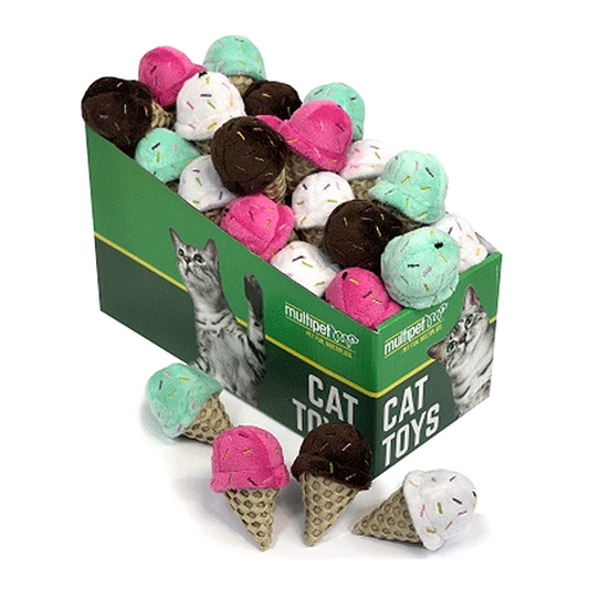 Multipet Ice Cream Cone Cat Toys 25ct PDQ