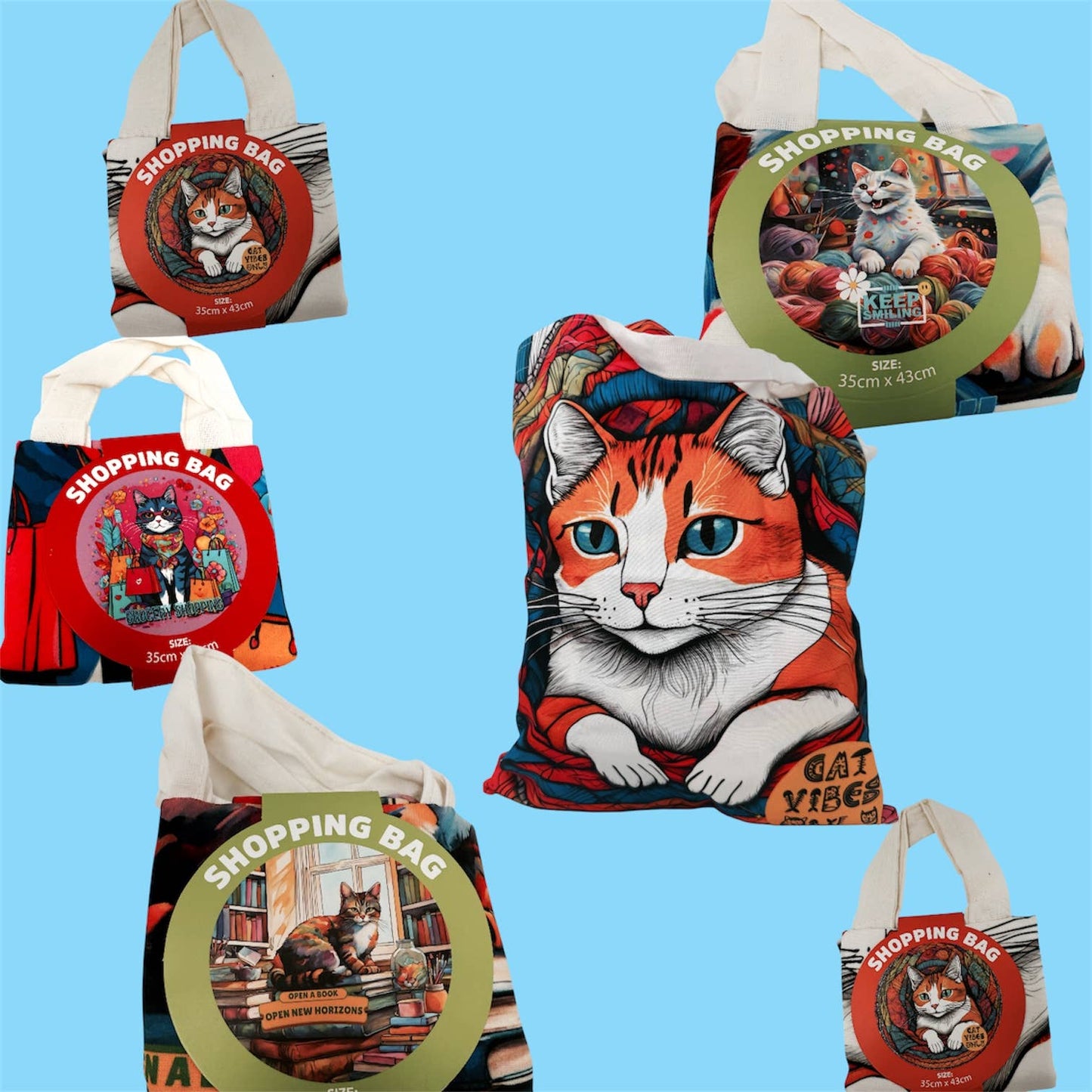 Cat Design Shopping Bag