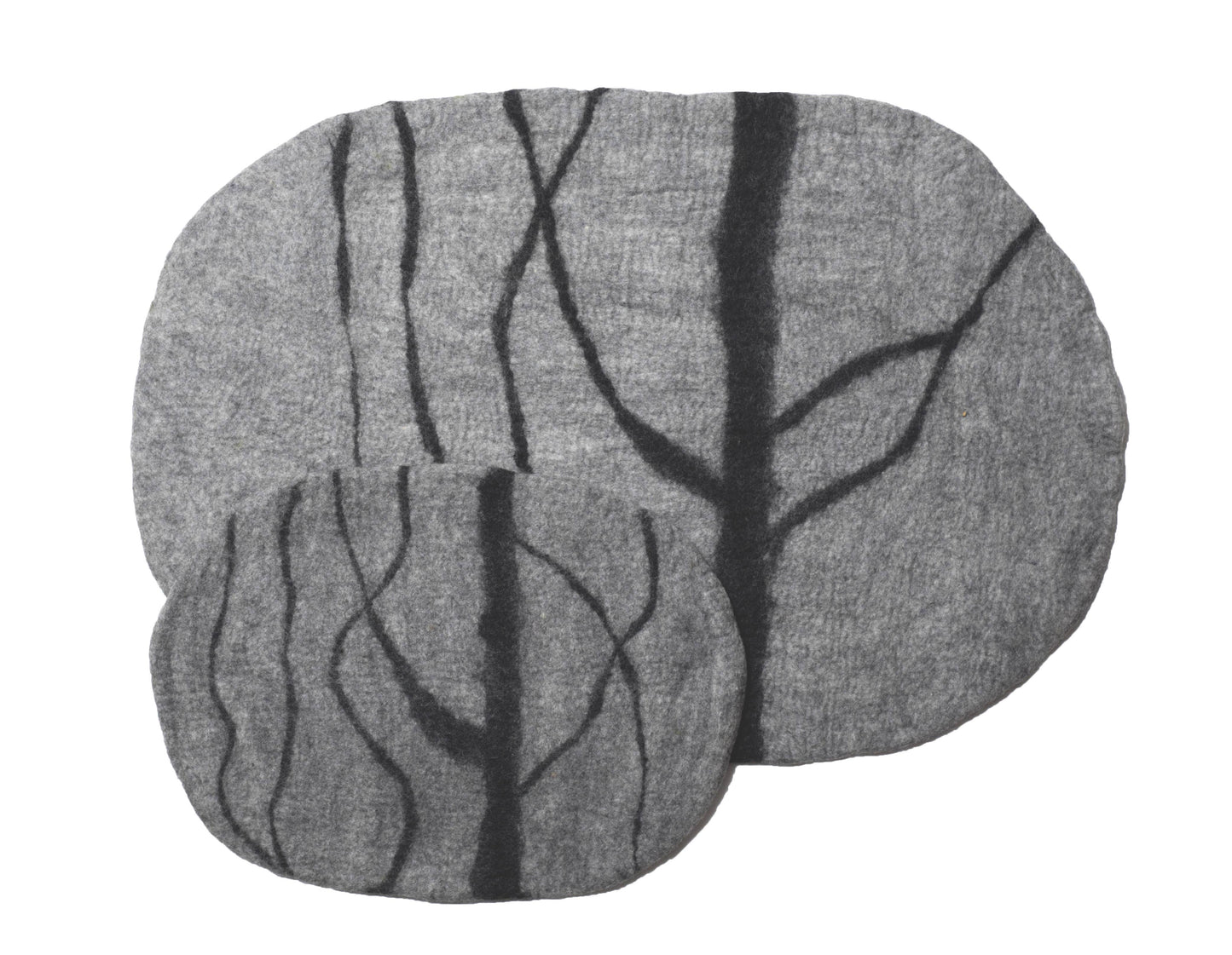 Wool Pet Mat, Light Grey River Stone