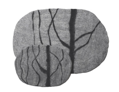 Wool Pet Mat, Light Grey River Stone