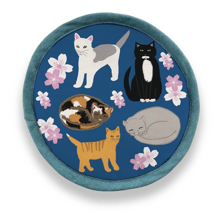 Naked Decor - Round Cat Potholders / Hot Pad