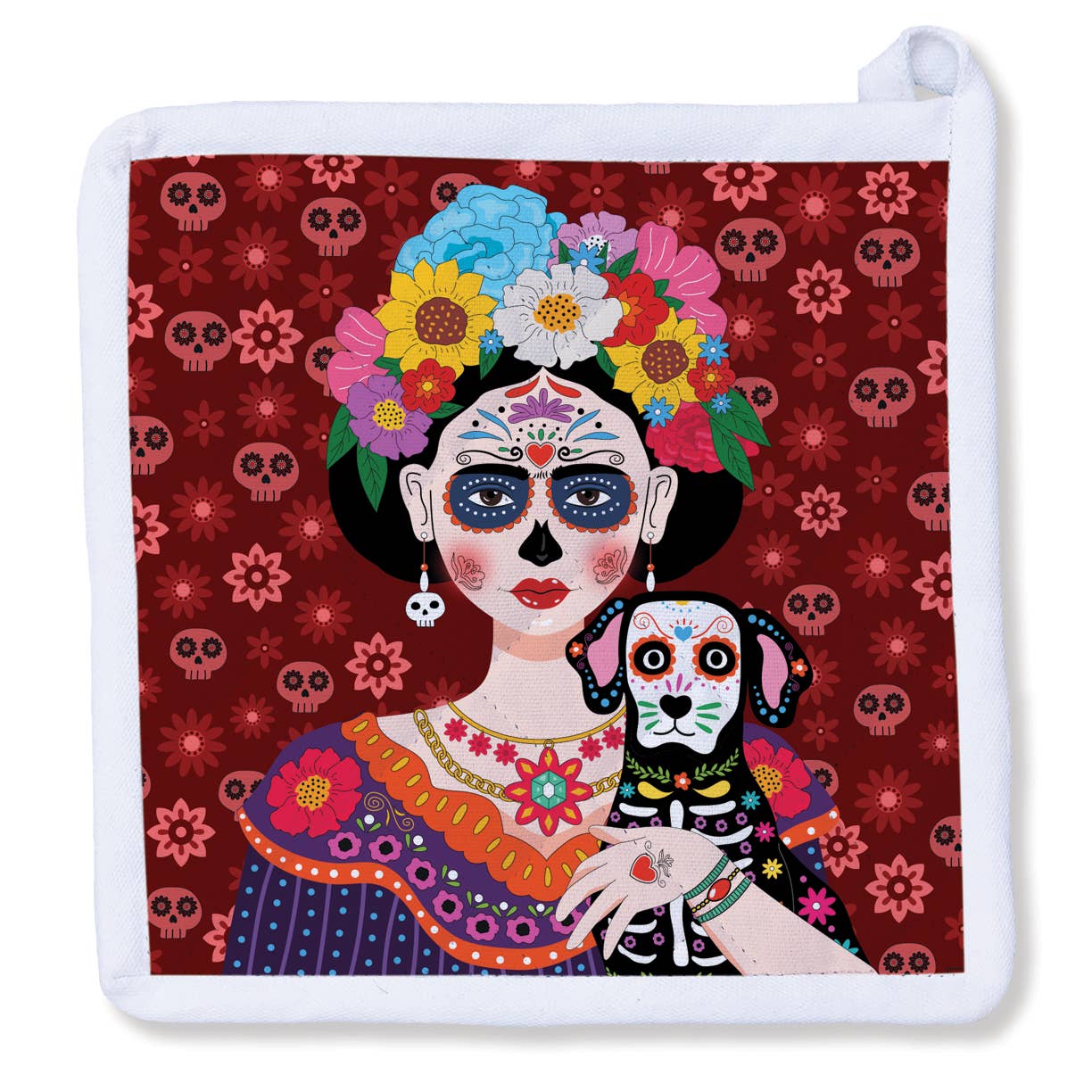 Naked Decor - Museum Collection- Frida - Day of the Dead Potholder 