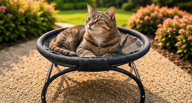 PAWFECT - Elevated breathable mesh elevated cat bed lounger