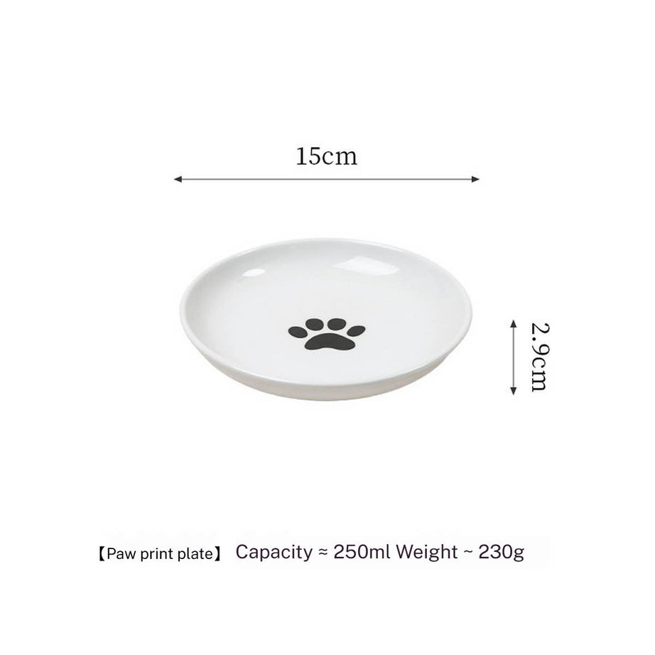 Fishbone Paw Ceramic Pet Bowl with Stand