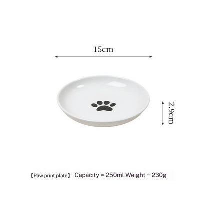 Fishbone Paw Ceramic Pet Bowl with Stand
