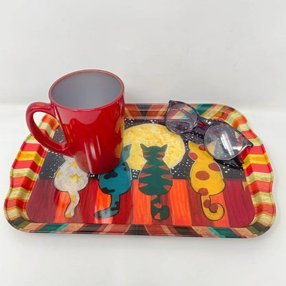 Cat Design Tray Vanity Tray