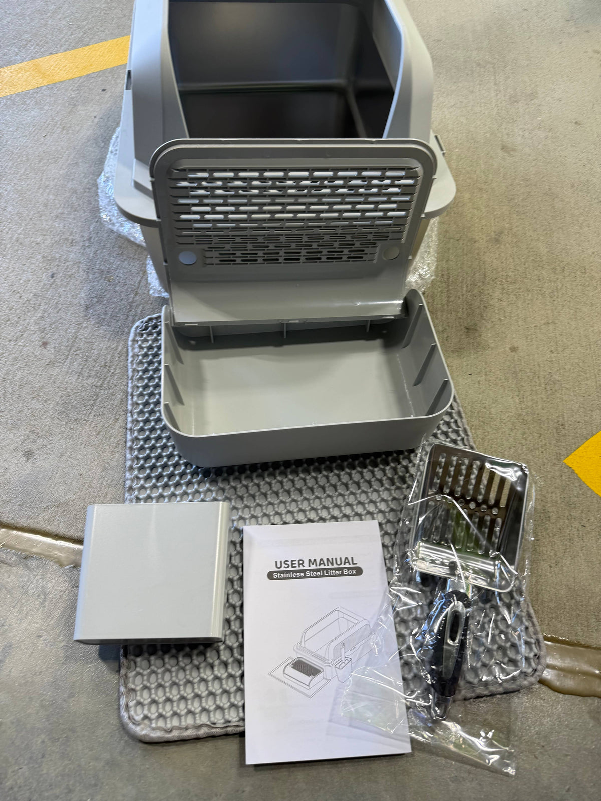 PAWFECT™ - XXL Stainless Steel Open Top Cat Litter Box Set