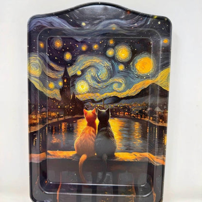 Cat Design Decorative Metal Trays