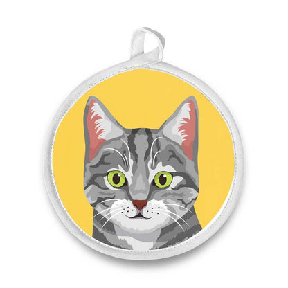 Naked Decor - Round Cat Potholders / Hot Pad