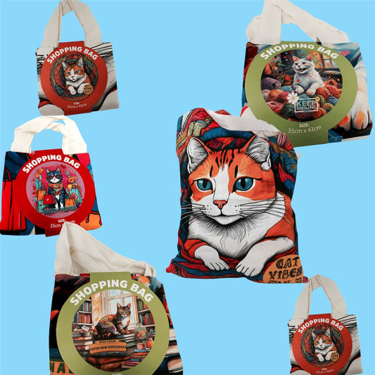 Cat Design Shopping Bag