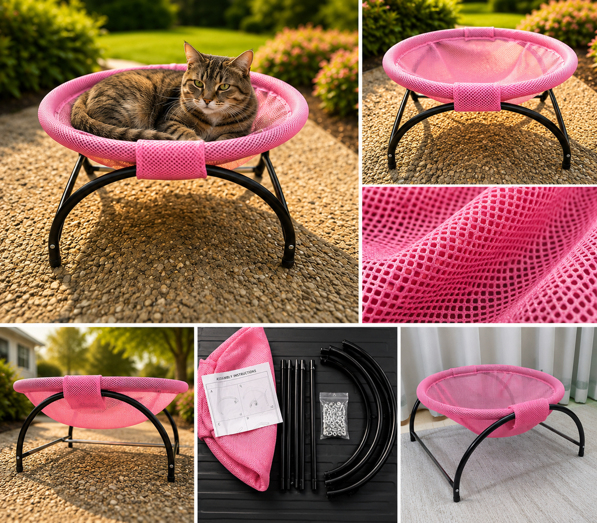 PAWFECT - Elevated breathable mesh elevated cat bed lounger