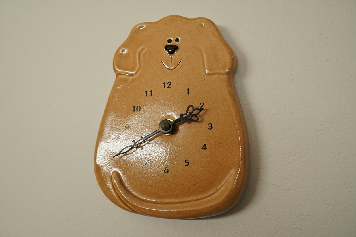 Mini Clock: Dog Tan